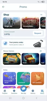 Screenshot 1xBet - promo shop